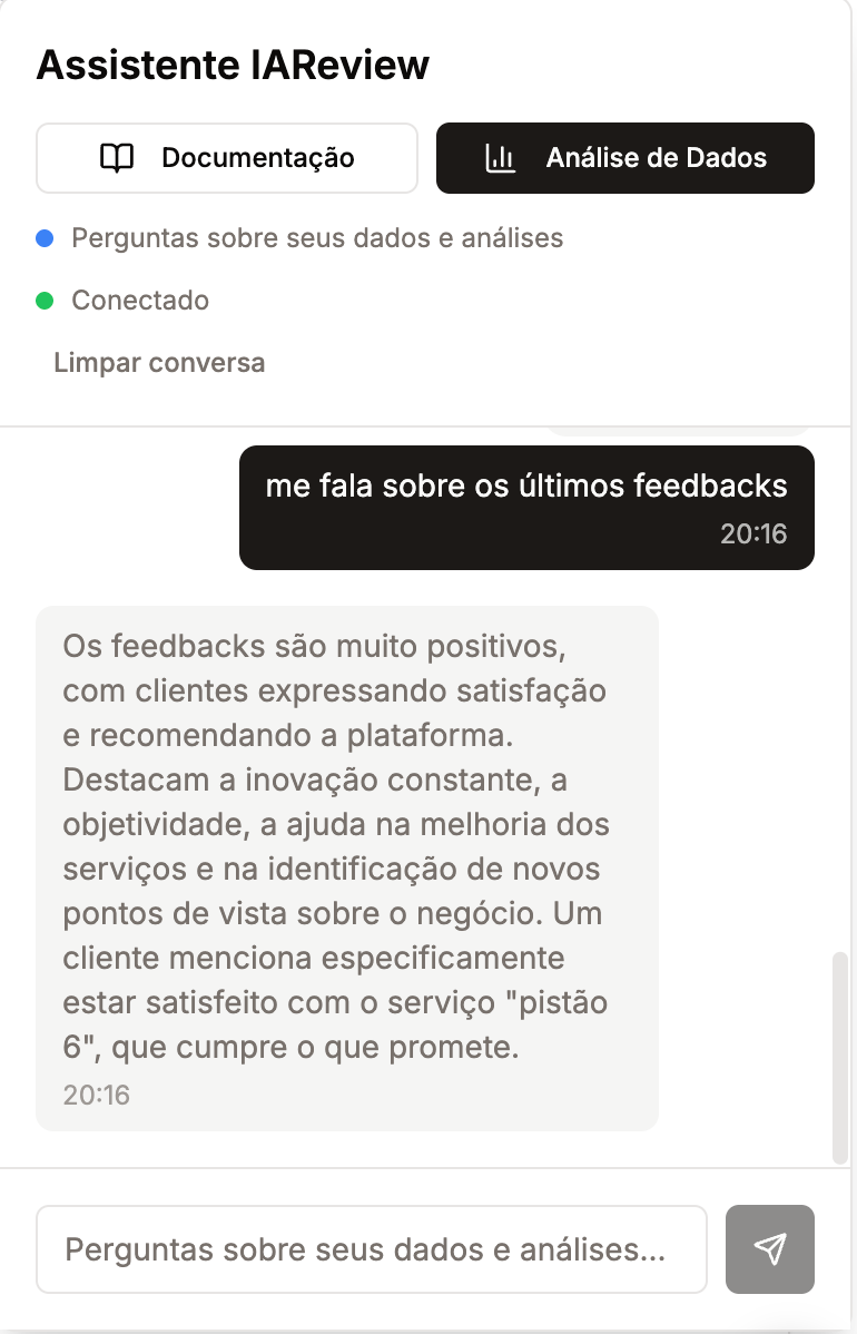 Converse com Seus Dados: Apresentando o Novo Chat com IA da IAReview