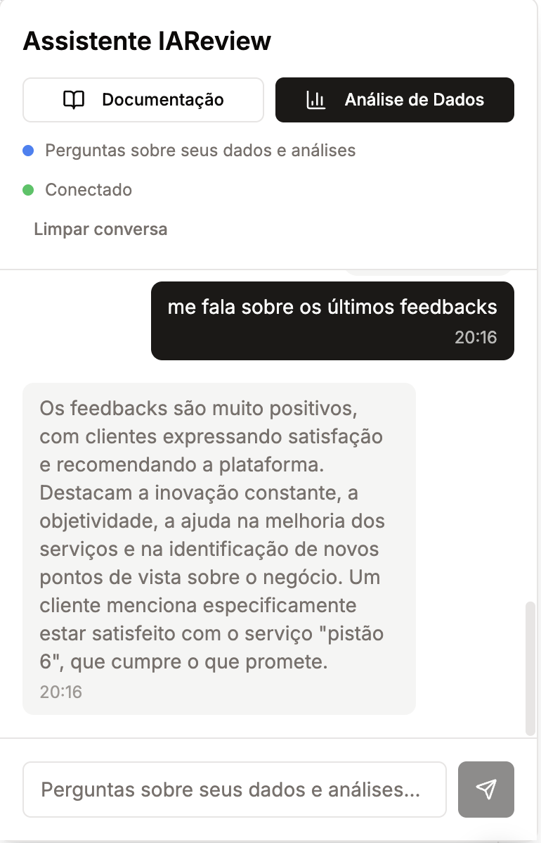 Converse com Seus Dados: Apresentando o Novo Chat com IA da IAReview